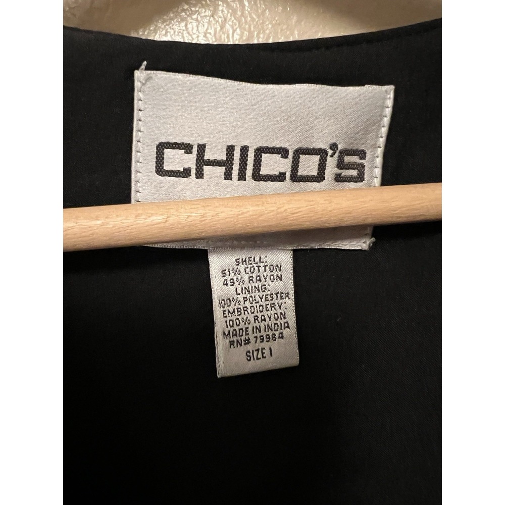 Chico's Embroidered Vest Boho Artsy Festival Floral Multi Color Women's Size 1/M - Picture 2 of 12